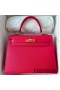 Hermes Kelly Sellier 28 Handmade Bag In Rose Extreme Epsom Calfskin