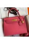 Hermes Kelly Sellier 28 Handmade Bag In Rose Lipstick Epsom Calfskin
