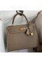 Hermes Kelly Sellier 28 Handmade Bag In Taupe Epsom Calfskin