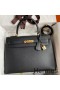 Hermes Kelly Sellier 32 Handmade Bag In Black Epsom Calfskin