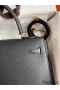 Hermes Kelly Sellier 32 Handmade Bag In Black Epsom Calfskin