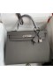 Hermes Kelly Sellier 32 Handmade Bag In Etain Epsom Calfskin