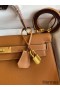 Hermes Kelly Sellier 32 Handmade Bag In Gold Epsom Calfskin