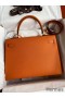 Hermes Kelly Sellier 32 Handmade Bag In Orange Epsom Calfskin