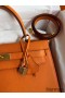 Hermes Kelly Sellier 32 Handmade Bag In Orange Epsom Calfskin