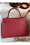 Hermes Kelly Sellier 32 Handmade Bag In Red Epsom Calfskin