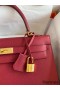 Hermes Kelly Sellier 32 Handmade Bag In Red Epsom Calfskin