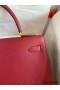 Hermes Kelly Sellier 32 Handmade Bag In Red Epsom Calfskin