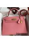Hermes Kelly Sellier 32 Handmade Bag In Rose Confetti Epsom Calfskin