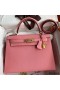 Hermes Kelly Sellier 32 Handmade Bag In Rose Confetti Epsom Calfskin