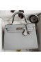 Hermes Kelly Sellier 32 Handmade Bag in Blue Glacier Epsom Calfskin