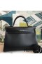 Hermes Kelly Sellier 35 Handmade Bag In Black Box Calfskin