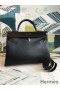 Hermes Kelly Sellier 35 Handmade Bag In Black Box Calfskin
