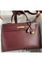Hermes Kelly Sellier 35 Handmade Bag In Bordeaux Box Calfskin