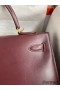 Hermes Kelly Sellier 35 Handmade Bag In Bordeaux Box Calfskin