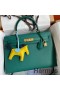 Hermes Kelly Sellier 35 Handmade Bag In Malachite Epsom Calfskin