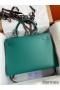 Hermes Kelly Sellier 35 Handmade Bag In Malachite Epsom Calfskin