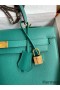 Hermes Kelly Sellier 35 Handmade Bag In Malachite Epsom Calfskin