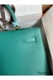 Hermes Kelly Sellier 35 Handmade Bag In Malachite Epsom Calfskin