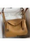 Hermes Lindy 26 Handmade Bag In Biscuit Clemence Leather