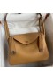 Hermes Lindy 26 Handmade Bag In Biscuit Clemence Leather