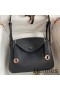 Hermes Lindy 26 Handmade Bag In Black Clemence Leather