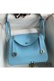 Hermes Lindy 26 Handmade Bag In Blue Atoll Clemence Leather