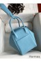 Hermes Lindy 26 Handmade Bag In Blue Atoll Clemence Leather