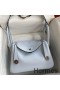 Hermes Lindy 26 Handmade Bag In Blue Brume Clemence Leather