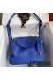 Hermes Lindy 26 Handmade Bag In Blue Electric Clemence Leather