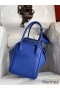 Hermes Lindy 26 Handmade Bag In Blue Electric Clemence Leather