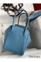 Hermes Lindy 26 Handmade Bag In Blue Jean Clemence Leather