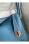 Hermes Lindy 26 Handmade Bag In Blue Jean Clemence Leather