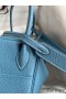 Hermes Lindy 26 Handmade Bag In Blue Jean Clemence Leather