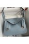 Hermes Lindy 26 Handmade Bag In Blue Lin Evercolor Leather