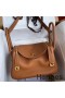 Hermes Lindy 26 Handmade Bag In Gold Clemence Leather