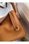 Hermes Lindy 26 Handmade Bag In Gold Clemence Leather