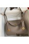 Hermes Lindy 26 Handmade Bag In Gris Asphalt Clemence Leather