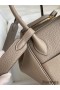 Hermes Lindy 26 Handmade Bag In Gris Asphalt Clemence Leather
