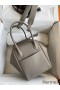 Hermes Lindy 26 Handmade Bag In Gris Asphalt Evercolor Leather
