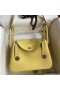 Hermes Lindy 26 Handmade Bag In Jaune Poussin Clemence Leather