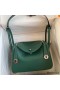 Hermes Lindy 26 Handmade Bag In Malachite Clemence Leather