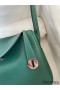 Hermes Lindy 26 Handmade Bag In Malachite Clemence Leather