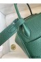 Hermes Lindy 26 Handmade Bag In Malachite Clemence Leather