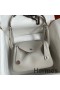 Hermes Lindy 26 Handmade Bag In Pearl Grey Clemence Leather