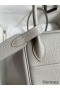 Hermes Lindy 26 Handmade Bag In Pearl Grey Clemence Leather