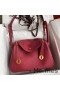Hermes Lindy 26 Handmade Bag In Ruby Clemence Leather