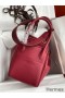 Hermes Lindy 26 Handmade Bag In Ruby Clemence Leather