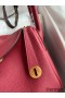 Hermes Lindy 26 Handmade Bag In Ruby Clemence Leather