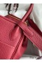 Hermes Lindy 26 Handmade Bag In Ruby Clemence Leather